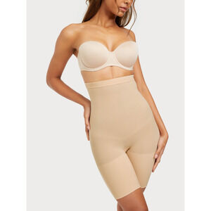 Spanx Higher Power High Waist Sculpting Shaping Seamless Short Nude Tan Cream S